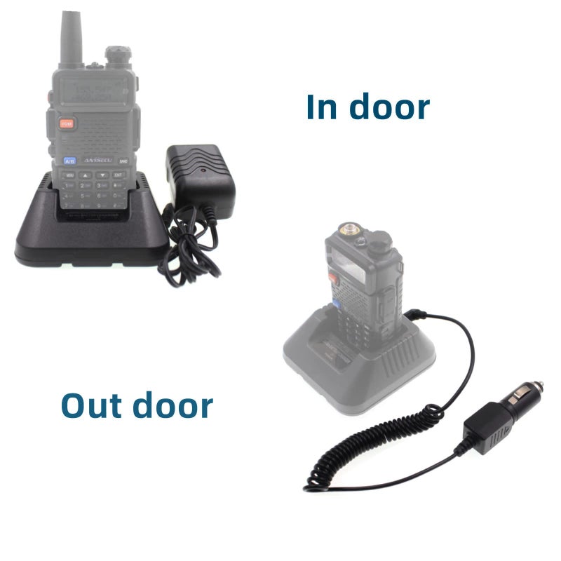 Baofeng UV-5R Charger Ham Radio Base Desktop Charger DC 12V Car Charge Cable for Baofeng UV-5R Series - Image 4