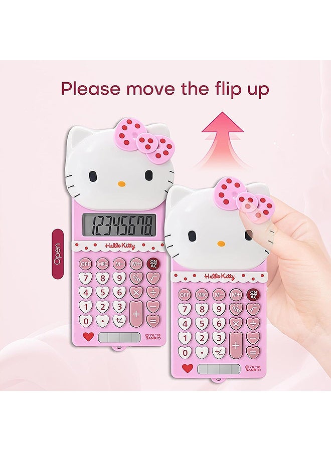 Cute Big Button Calculators - Mechanical Switch Calculator with 8 Digit Large LCD Display for Teachers Student Basic Office for School, Mini Cartoon Handheld Calculator (Pink) - Image 3