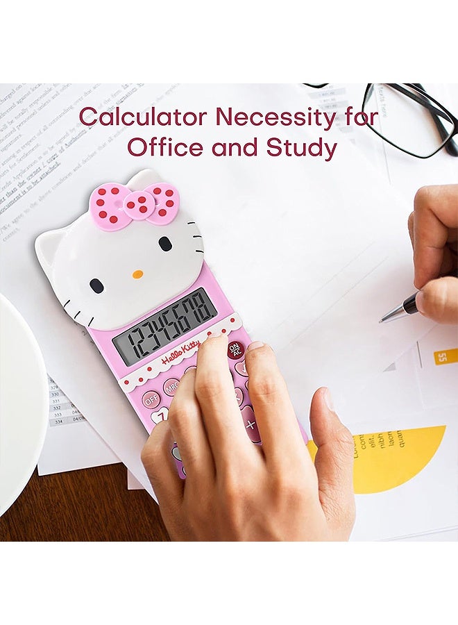 Cute Big Button Calculators - Mechanical Switch Calculator with 8 Digit Large LCD Display for Teachers Student Basic Office for School, Mini Cartoon Handheld Calculator (Pink) - Image 5