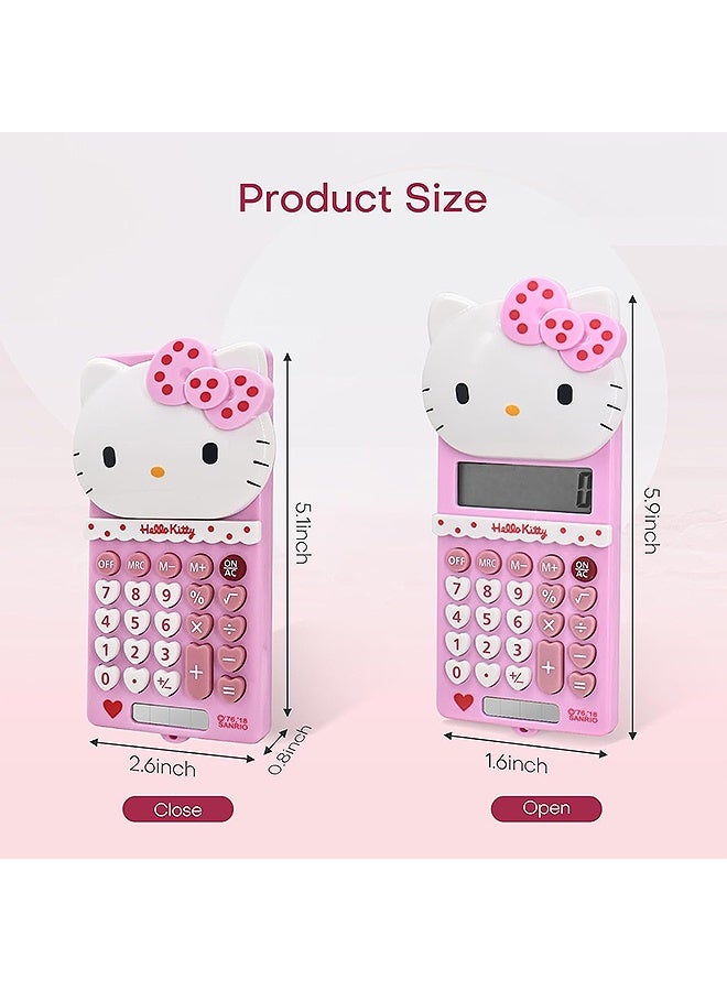 Cute Big Button Calculators - Mechanical Switch Calculator with 8 Digit Large LCD Display for Teachers Student Basic Office for School, Mini Cartoon Handheld Calculator (Pink) - Image 2