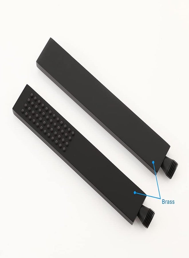 Asyas Square Solid Brass Hand Held Shower Head (Black) - Image 4