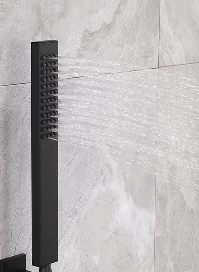 Asyas Square Solid Brass Hand Held Shower Head (Black) - Image 5