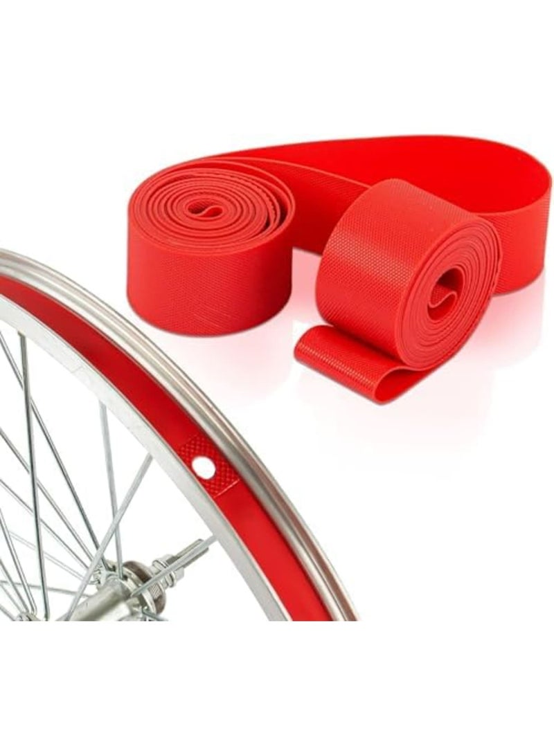 SYOSI بطانة جنط الدراجة، شريط بطانة إطار الإطارات للدراجات 29"، 700C، زوج من شرائط الجنط لإطارات الدراجات، مصممة لمقاومة الثقب وطول العمر (2PCS، أحمر) - Image 1