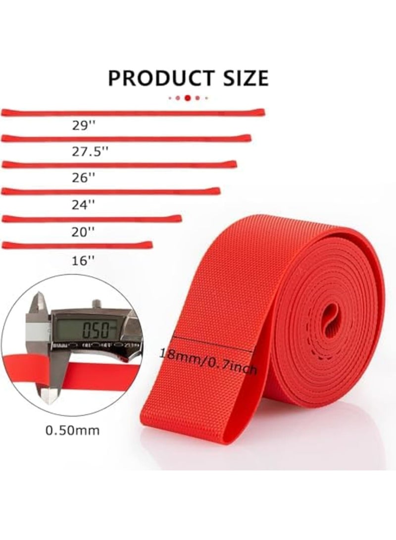 SYOSI بطانة جنط الدراجة، شريط بطانة إطار الإطارات للدراجات 29"، 700C، زوج من شرائط الجنط لإطارات الدراجات، مصممة لمقاومة الثقب وطول العمر (2PCS، أحمر) - Image 3