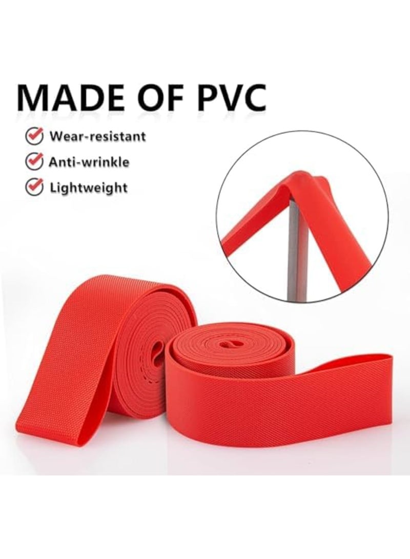 SYOSI بطانة جنط الدراجة، شريط بطانة إطار الإطارات للدراجات 29"، 700C، زوج من شرائط الجنط لإطارات الدراجات، مصممة لمقاومة الثقب وطول العمر (2PCS، أحمر) - Image 2