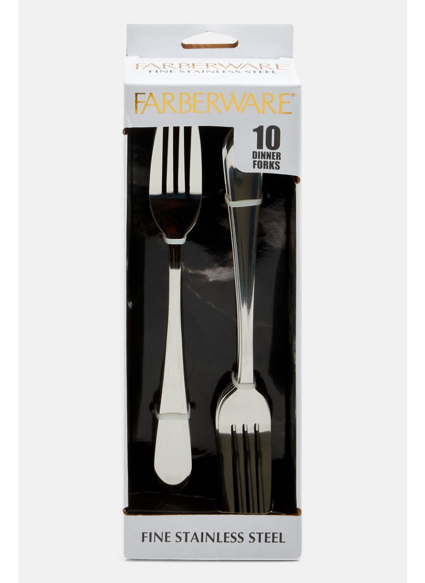 Farberware - 10 Pieces Dinner Fork 20 cm, Silver - Image 1