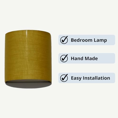 Craftter Textured Fabric D-Shape Wall Lamp Fixture for Indoor Outdoor- Decorative Lamp for Hotel, Living Room, Bedside, Bedroom, Light Brown Shade - Image 5