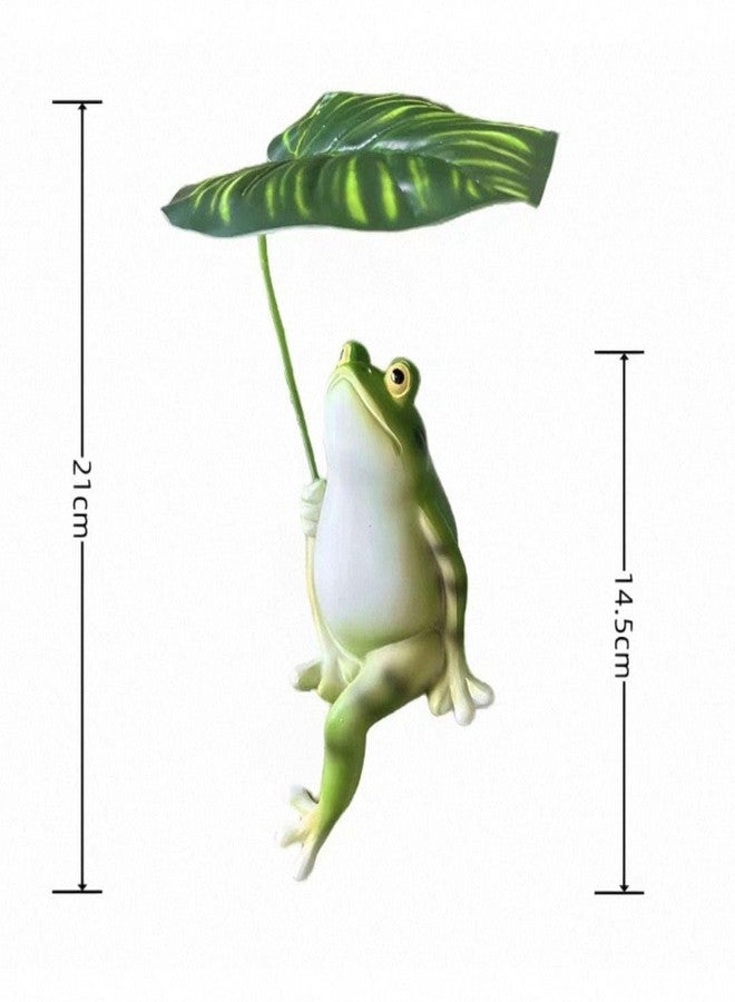 Royal Fountain Decorative Garden Frog Figurine, Green and White, Resin, Outdoor Indoor Statue for Garden, Patio, Lawn - Image 3