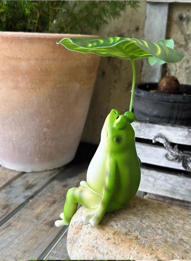 Royal Fountain Decorative Garden Frog Figurine, Green and White, Resin, Outdoor Indoor Statue for Garden, Patio, Lawn - Image 5