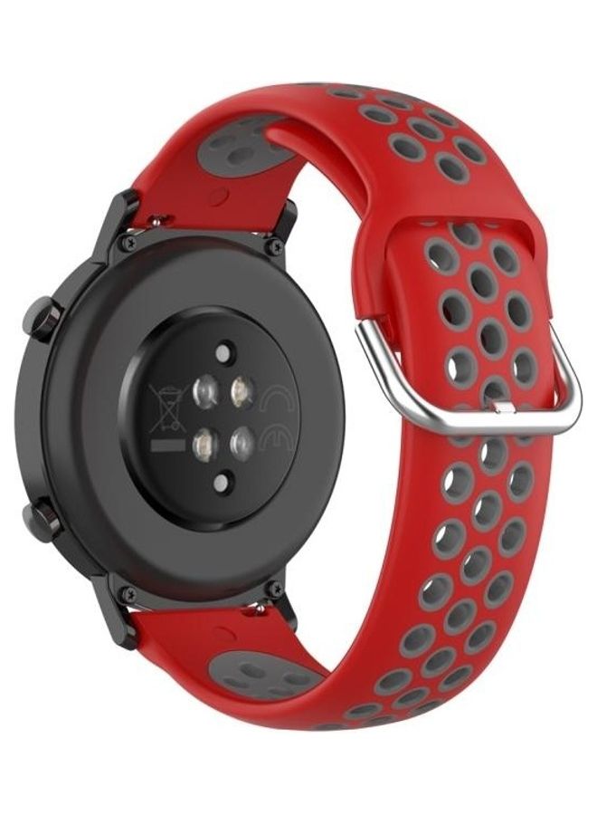 BGM Two Color Sport Wrist Strap Watchband For Huawei Watch GT2 Red/Grey - Image 2