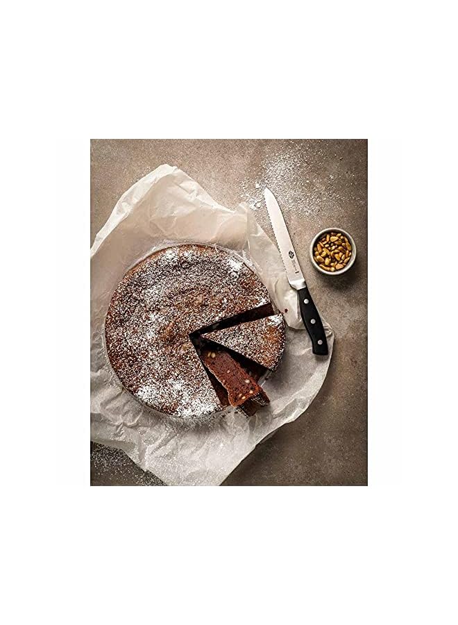 Ballarini سكين بريمتا المسننة، 13 سم. مصنوعة من الفولاذ المقاوم للصدأ الألماني بلمسة نهائية ساتينية مع مقبض مزور. تصميم متوازن وآمن مع هيكل كامل الطول. مقبض من الراتنج الصناعي مع 3 مسامير. - Image 3