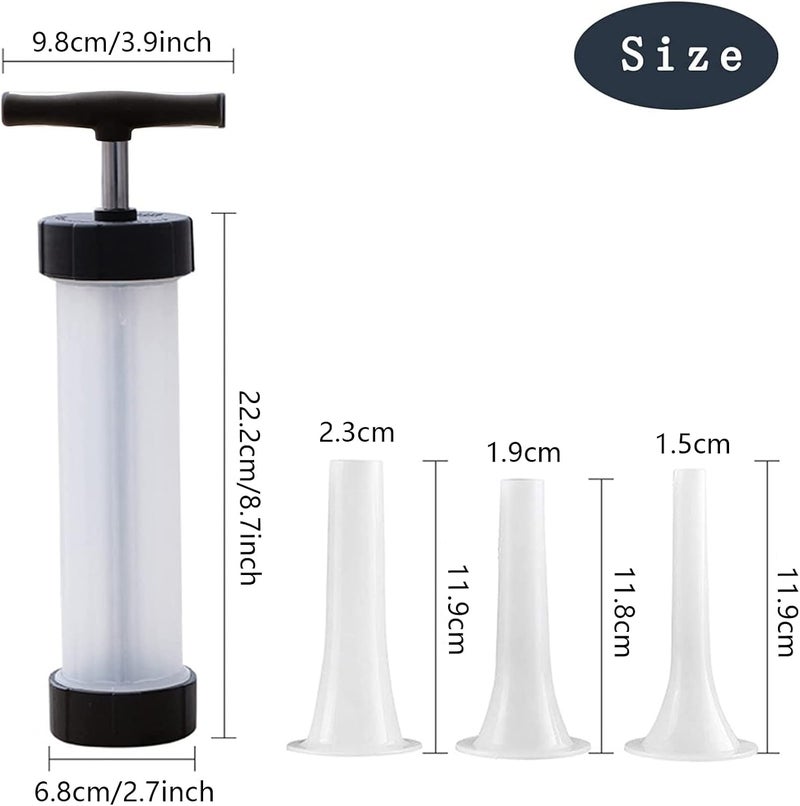 kulusion Sausage Stuffer - Homemade Manual Sausage Maker, Fast Meat Filling Machine, Food Grade Kitchen Sausage Stuffer Tool for Household Use (3 Stuffing Tubes) - Image 2
