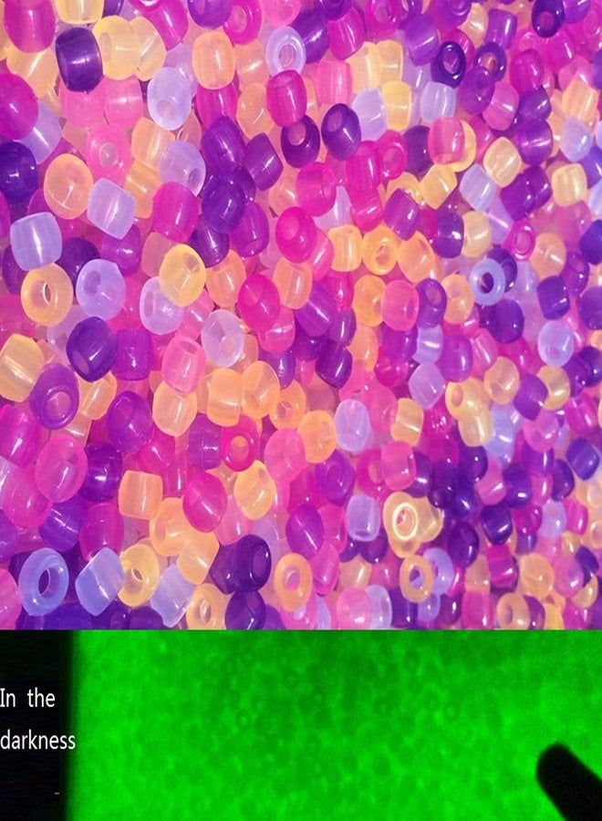 Looconi maney 600 Pieces UV Beads Multi Color Changing UV Reactive Plastic Pony Beads Glow in The Dark - Image 2