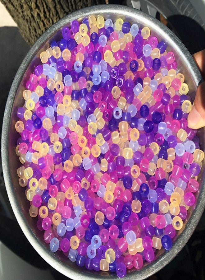 Looconi maney 600 Pieces UV Beads Multi Color Changing UV Reactive Plastic Pony Beads Glow in The Dark - Image 3