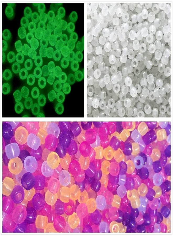 Looconi maney 600 Pieces UV Beads Multi Color Changing UV Reactive Plastic Pony Beads Glow in The Dark - Image 1