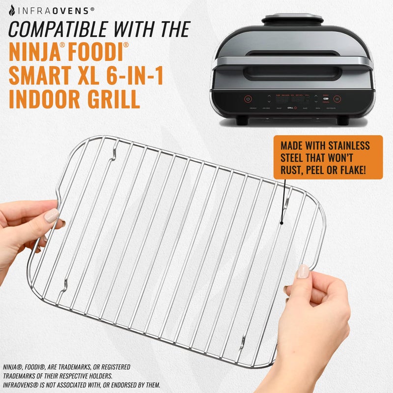 INFRAOVENS Air Fryer Rack Accessories for Ninja Foodi Smart XL 6-in-1 FG551 and Reusable Liner Accessory for Indoor Grill and Airfryer Cooking, Baking and Dehydrating, Stainless Steel, Paper Liner Replacement - Image 2