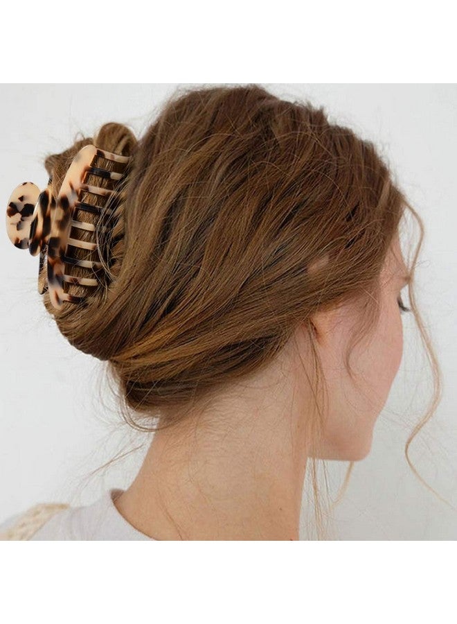 Aileam Big Claw Hair Clips 3.8 Inch Tortoise Banana Hair Clips for Women Girls Thin Hair French Design Celluloid Leopard Print Strong Hold Hair Clips for Thick Hair, 2 Color Available (2 Packs) - Image 4
