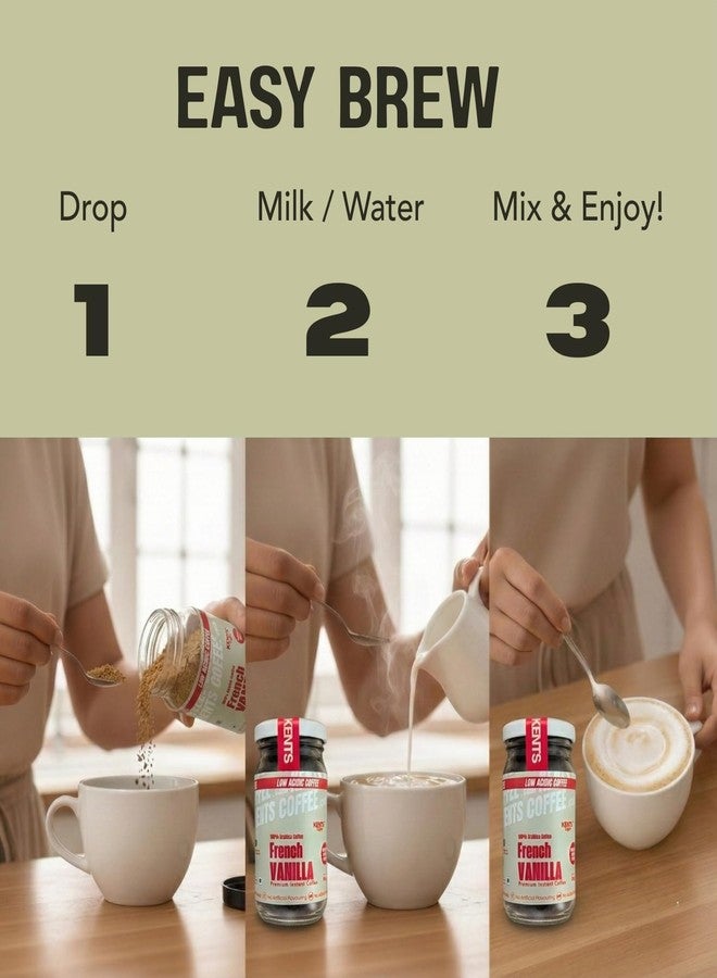 Kents Coffee قهوة كينتس سريعة التحضير بنكهة الفانيليا الفرنسية | ١٠٠٪ أرابيكا | قهوة قليلة الحموضة | تُقدم ساخنة أو باردة | مسحوق قهوة سريعة التحضير بنكهة الفانيليا ناعمة وعطرية | مصنوعة من حبوب الفانيليا الطبيعية | تشيكماغالور | تحميص متوسط | بدون سكر | بدون نكهات اصطناعية (عبوة ٥٠ غرام) - Image 5
