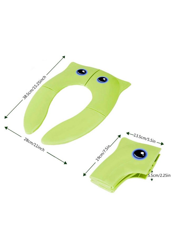Techhark TECHHARK® Baby Potty Training Toilet Seat for Boys And Girls Kids, Non-Slip with Splash Guard, Fits Round & Oval Toilets, (TRAVEL GREEN)  - Image 3