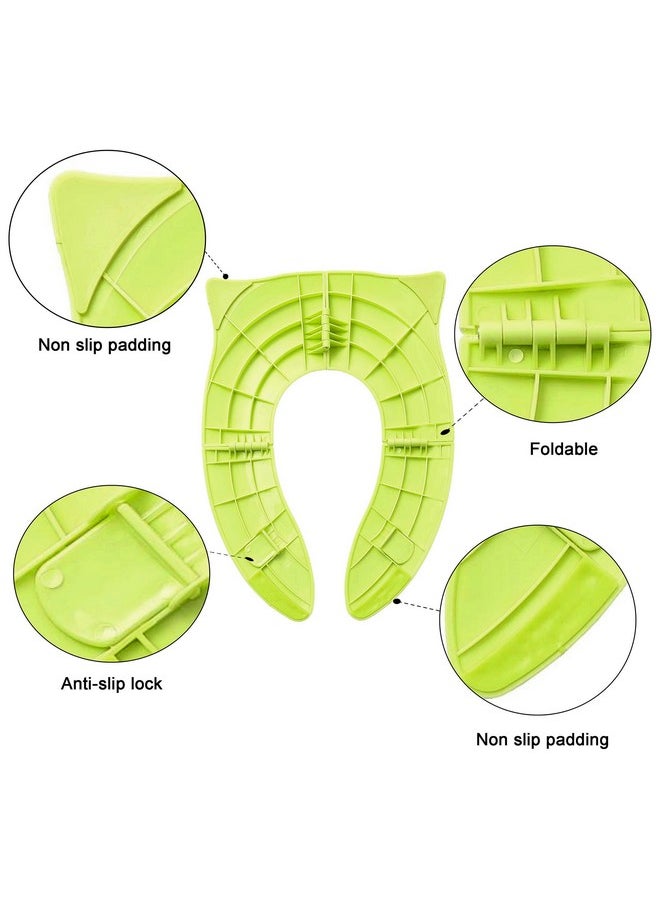 Techhark TECHHARK® Baby Potty Training Toilet Seat for Boys And Girls Kids, Non-Slip with Splash Guard, Fits Round & Oval Toilets, (TRAVEL GREEN)  - Image 4