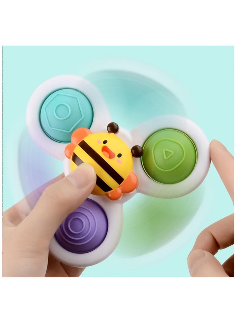 ECVV 3PCS Suction Cup Spinner Toys Novelty Sensory Toys Fidget Spinner Toys Bath Toys for Toddlers Kids Birthday Baby Gifts Window Suction Spinner Toys (Style 3) - Image 4