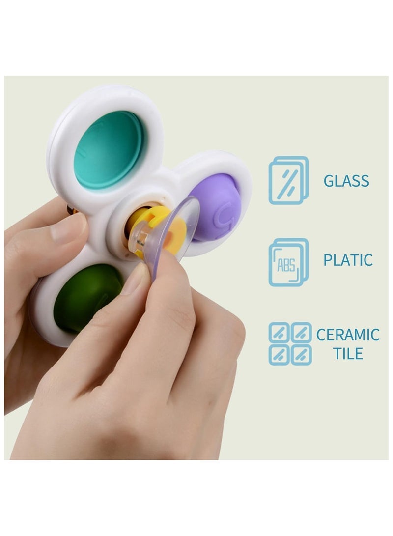 ECVV 3PCS Suction Cup Spinner Toys Novelty Sensory Toys Fidget Spinner Toys Bath Toys for Toddlers Kids Birthday Baby Gifts Window Suction Spinner Toys (Style 3) - Image 5