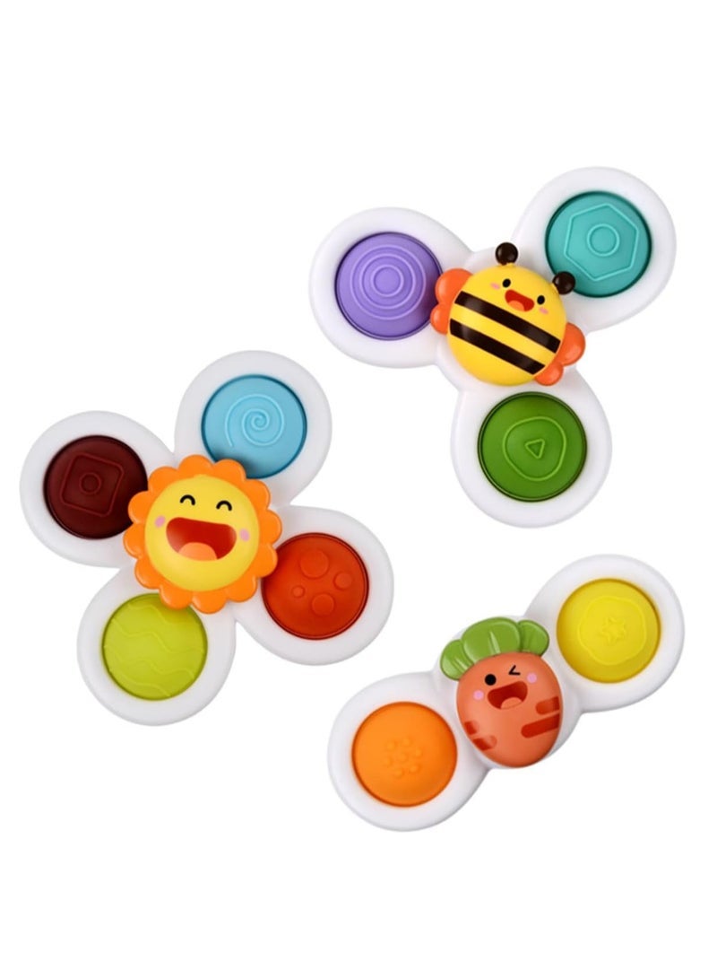 ECVV 3PCS Suction Cup Spinner Toys Novelty Sensory Toys Fidget Spinner Toys Bath Toys for Toddlers Kids Birthday Baby Gifts Window Suction Spinner Toys (Style 3) - Image 2