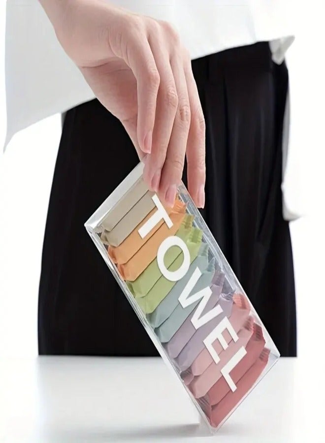 AROAQ Disposable Compressed Towels Washcloth Portable Travel Towel Thickened Compressed Face Cleansing Beauty Square Towel Washcloth for Camping or Travel - Image 5