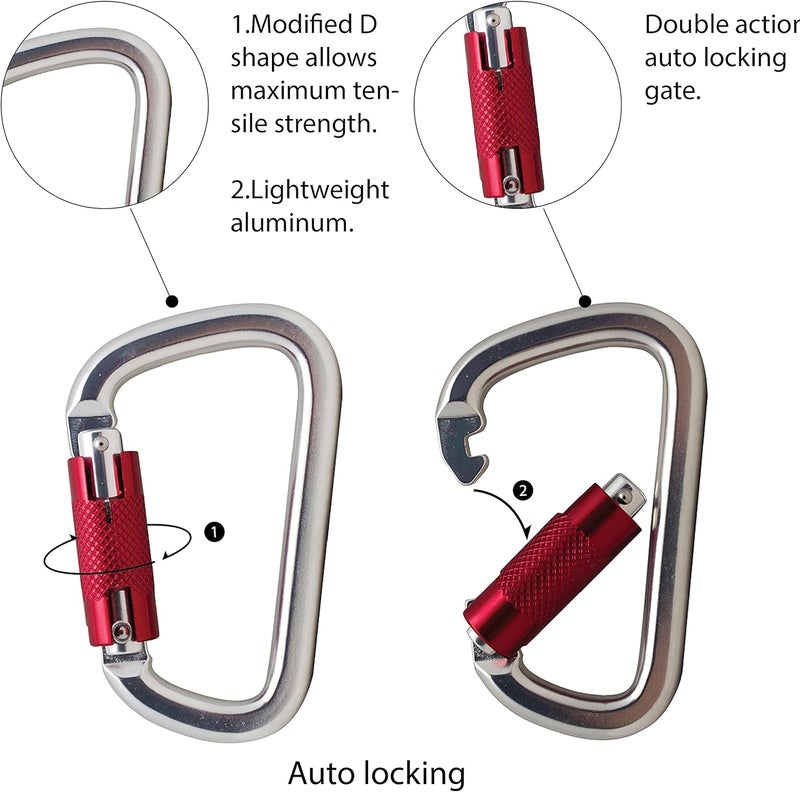 FUSION Climb Swift Lock Auto Locking Aluminum Carabiner - Lightweight and Strong for High-Altitude Workers, Hammocks, Camping Accessories,Hiking,Keychains,Outdoors and Gym,Dog Leash,Harness and Key Ri - Image 4