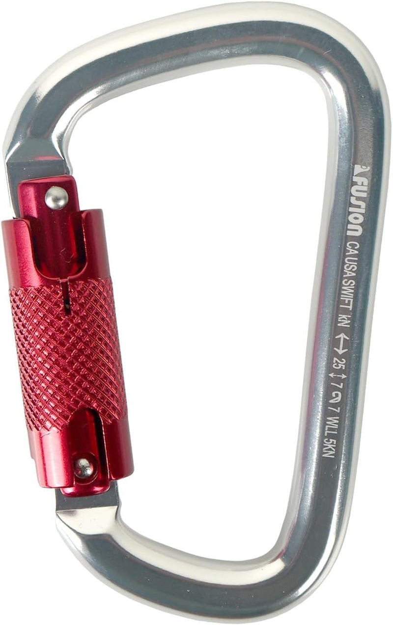 FUSION Climb Swift Lock Auto Locking Aluminum Carabiner - Lightweight and Strong for High-Altitude Workers, Hammocks, Camping Accessories,Hiking,Keychains,Outdoors and Gym,Dog Leash,Harness and Key Ri - Image 1