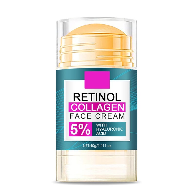 Retinol Collagen Face Cream with 5 Hyaluronic Acid  AntiAging Face Moisturizer Stick for Women Fade Lines Firming  Tightening Facial and Neck  Hydrating Face Stick for All Skin Types 141 oz