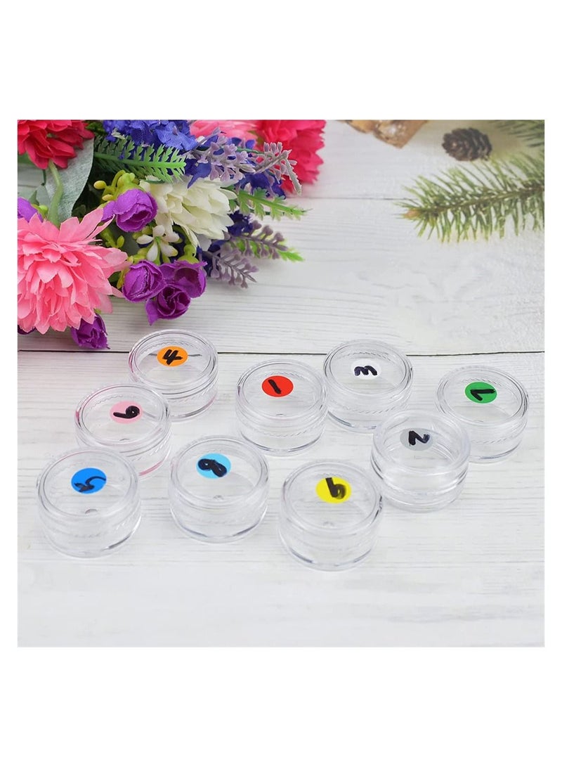 SYOSI 50 Pcs Cosmetic Containers, Acrylic Clear Round Jars, BPA Free Sample Jars Tiny Makeup Sample Containers with Lids for Women Cosmetic, Lotion, Cream, Makeup, Bead, Eye Shadow (5g / 5ml) - Image 3