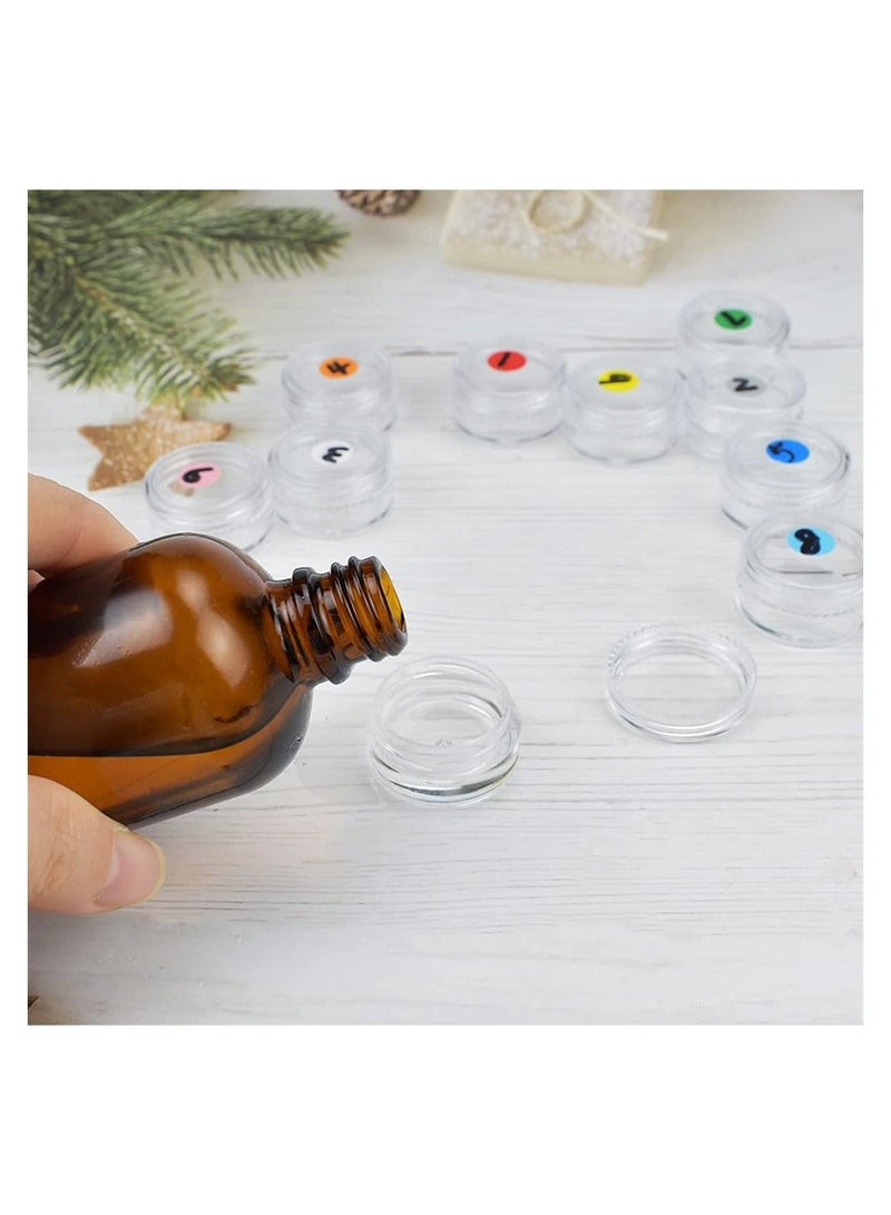 SYOSI 50 Pcs Cosmetic Containers, Acrylic Clear Round Jars, BPA Free Sample Jars Tiny Makeup Sample Containers with Lids for Women Cosmetic, Lotion, Cream, Makeup, Bead, Eye Shadow (5g / 5ml) - Image 2