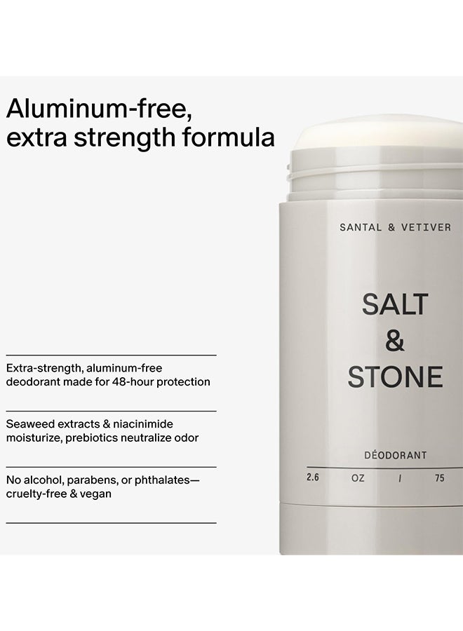 SALT & STONE Natural Deodorant, Santal | Extra Strength Natural Deodorant For Women And Men, Aluminum Free With Probiotics, Seaweed Extracts & Shea Butter (75G / 2.6 OZ) - Image 4