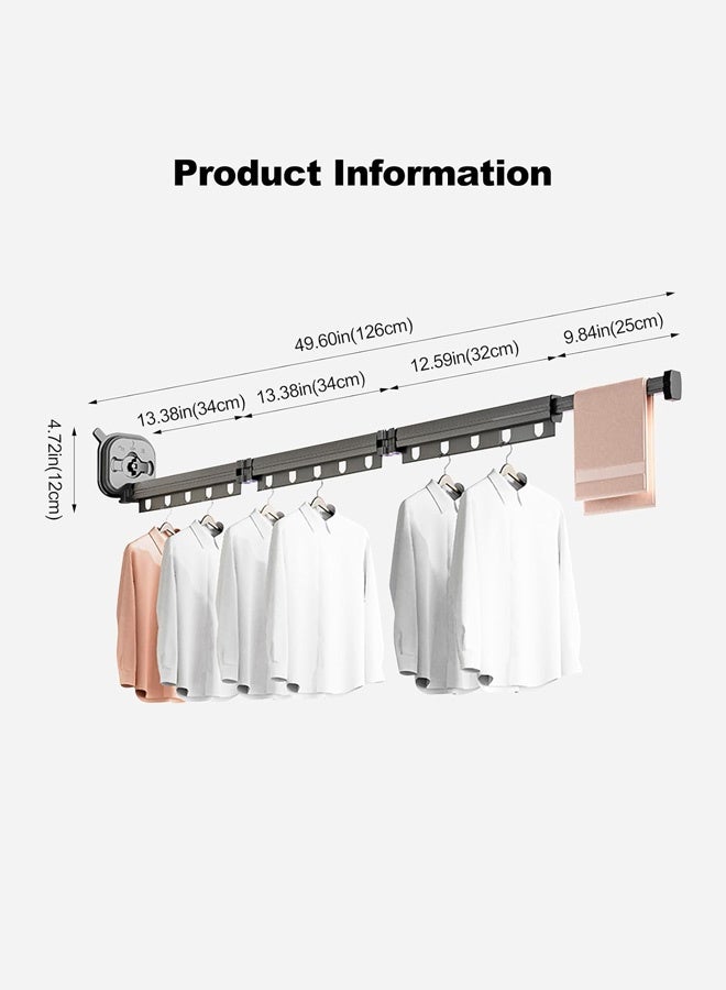 Foldable Telescopic Clothes Rack with Strong Suction Power Super load-bearing, balcony storage  - Image 3