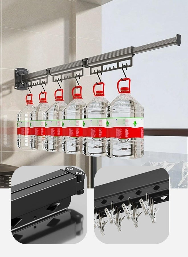Foldable Telescopic Clothes Rack with Strong Suction Power Super load-bearing, balcony storage  - Image 2