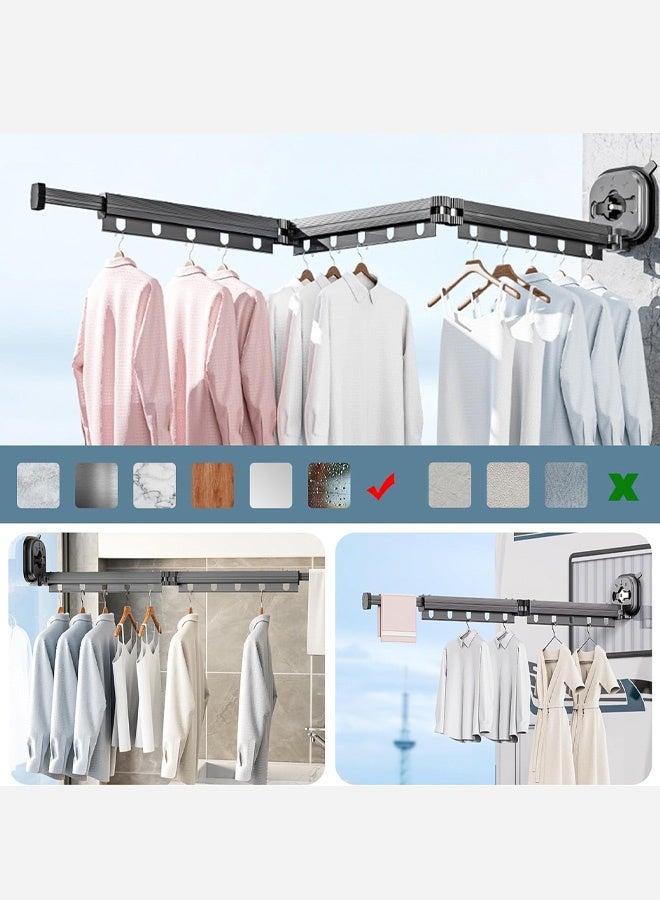 Foldable Telescopic Clothes Rack with Strong Suction Power Super load-bearing, balcony storage  - Image 5