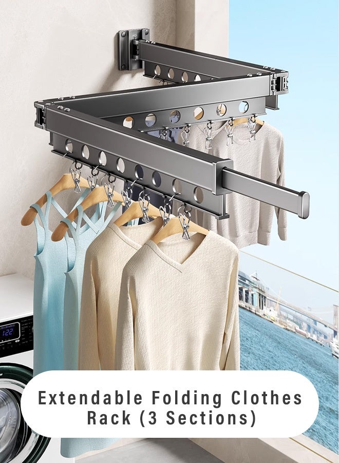 Foldable Telescopic Clothes Rack with Strong Suction Power Super load-bearing, balcony storage  - Image 1