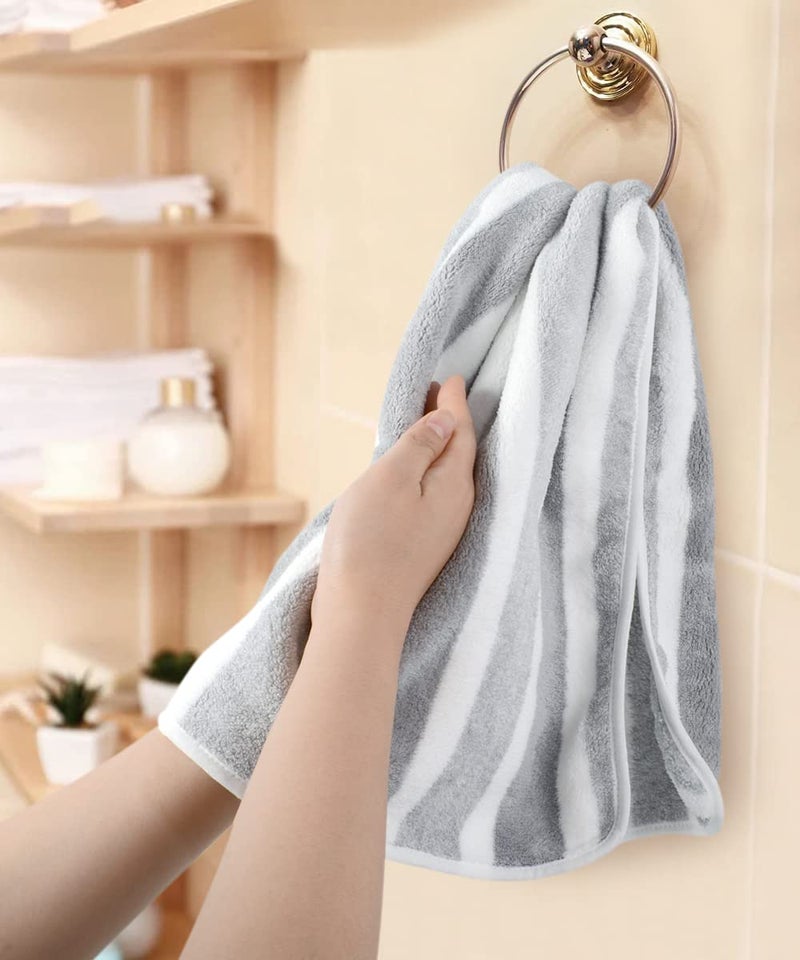 KinHwa Microfiber Hand Towels for Bathroom Soft and Absorbent Face Towels Grey Bathroom Hand Towels for Spa Hair Bath 30inchx16inch 4 Pack - Image 5