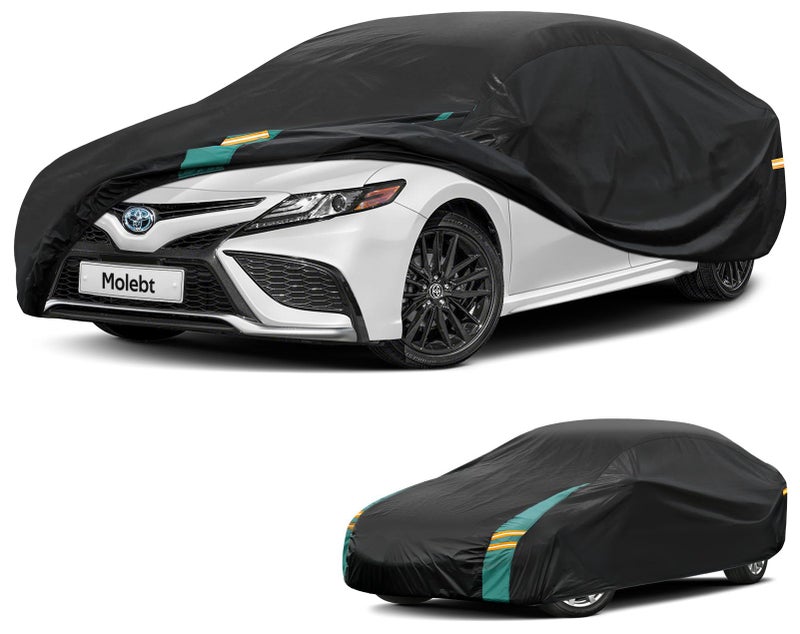 Molebt Car Cover Waterproof All Weather for Automobiles Outdoor Full Exterior Covers for Sedans Length 186193 Rain Winter Sun Protection Universal Fit for Toyota Camry Honda Accord etc
