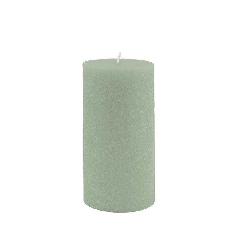 Root Candles Unscented Pillar Candles Beeswax Enhanced Textured Timberline Pillar Candle 3 x 6Inch Sage Green