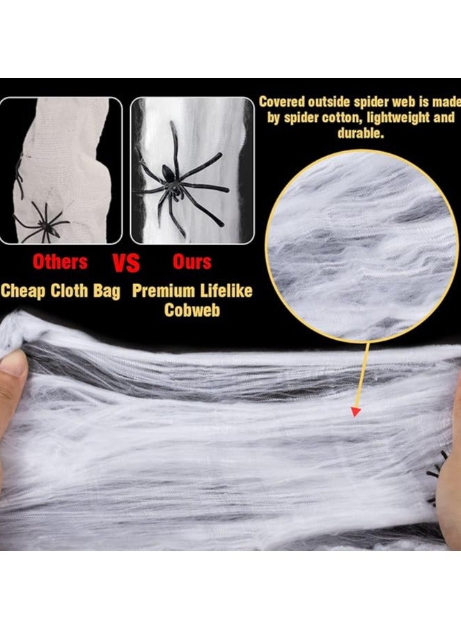 Generic 3 Pieces Hanging Spider Egg Bags 100cm Spider Egg Decorations with LED Lights Holiday Props for Yard Lawn Tree Party Decorations Indoor and Outdoor - Image 2