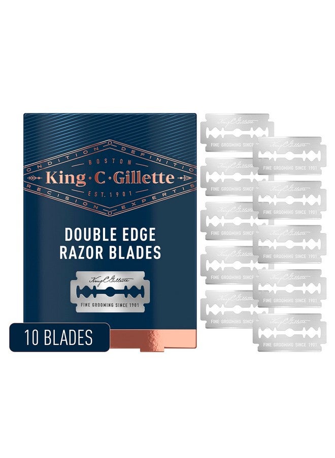 King C. Gillette Double Edge Safety Razor Blades 10 count, Stainless Steel Platinum Coated Blades - Image 1