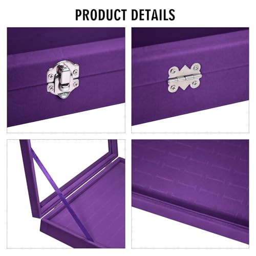 Vicoter Rings Organizer Tray 100 Slot Velvet Ring Earring Storage Box TranSparent Cover Jewelry Store Ring Display Box Jewelry Display Cabinet for Girl Wife Mother - Image 4