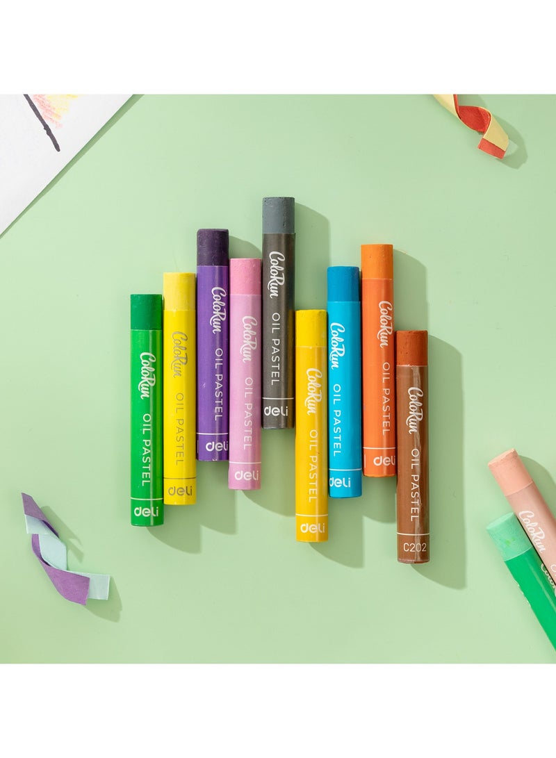 Deli Color Run EC20200 Oil Pastels 鈥?12 Bold Colors - Image 3