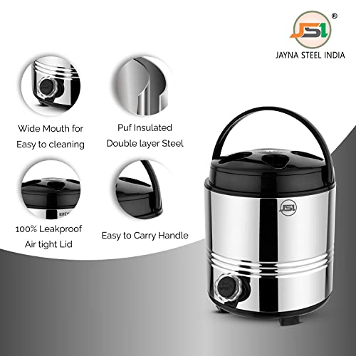 JSI Stainless Steel Travel Water Jug, PUF Insulated Thermosteel 3 Liters, Silver Black - Hot & Cold Up to 4-5 Hours, Food Safe and Healthy Drinking and Storage for Water, Soups, Drinks - Image 5