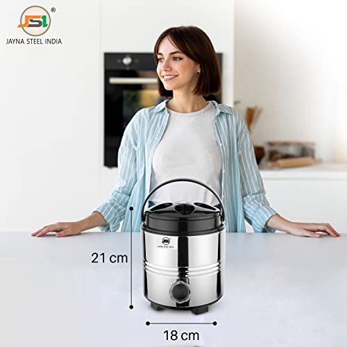 JSI Stainless Steel Travel Water Jug, PUF Insulated Thermosteel 3 Liters, Silver Black - Hot & Cold Up to 4-5 Hours, Food Safe and Healthy Drinking and Storage for Water, Soups, Drinks - Image 2