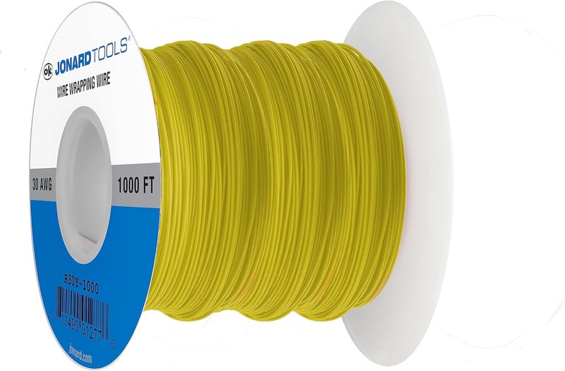 Jonard Tools R30Y-1000 Yellow Insulated Kynar Copper Wire Roll - 30 AWG, 1000 Feet - Image 1