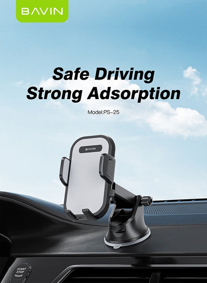 BAVIN mobile phone holders for car dashboard, Car Phone Holder Clip Universal 360 Rotatable Hands Free for Auto Dashboard Windscreen, Long Arm Suction Cup Holder, Car Phone Mount Vehicle Stand for Smartphone Apple iPhone 15 14 13 12 Pro Max Huawei. - Image 1