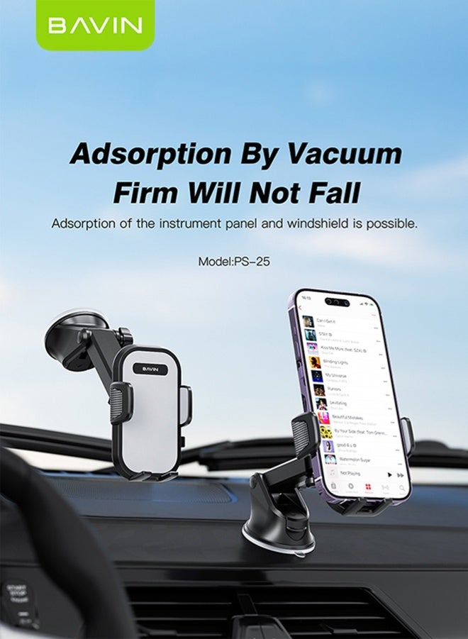BAVIN mobile phone holders for car dashboard, Car Phone Holder Clip Universal 360 Rotatable Hands Free for Auto Dashboard Windscreen, Long Arm Suction Cup Holder, Car Phone Mount Vehicle Stand for Smartphone Apple iPhone 15 14 13 12 Pro Max Huawei. - Image 2
